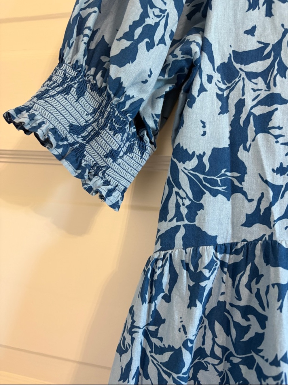 Hyacinth house tuckernuck Steel Blue Floral Bennett Maxi Dress size large - Picture 2 of 3